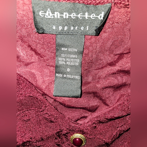 Connected Apparel Vintage Maroon Dress - Picture 4 of 4
